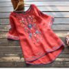 Women's Embroidered Cotton Tunic Top